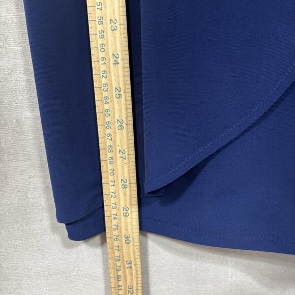 Evan Picone Womens Midi Dress Sz 4 Faux Wrap Flattering Cocktail Career Classic - Picture 6 of 10